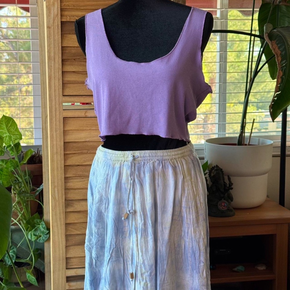 Lilac Cropped Ribbed Tank Top